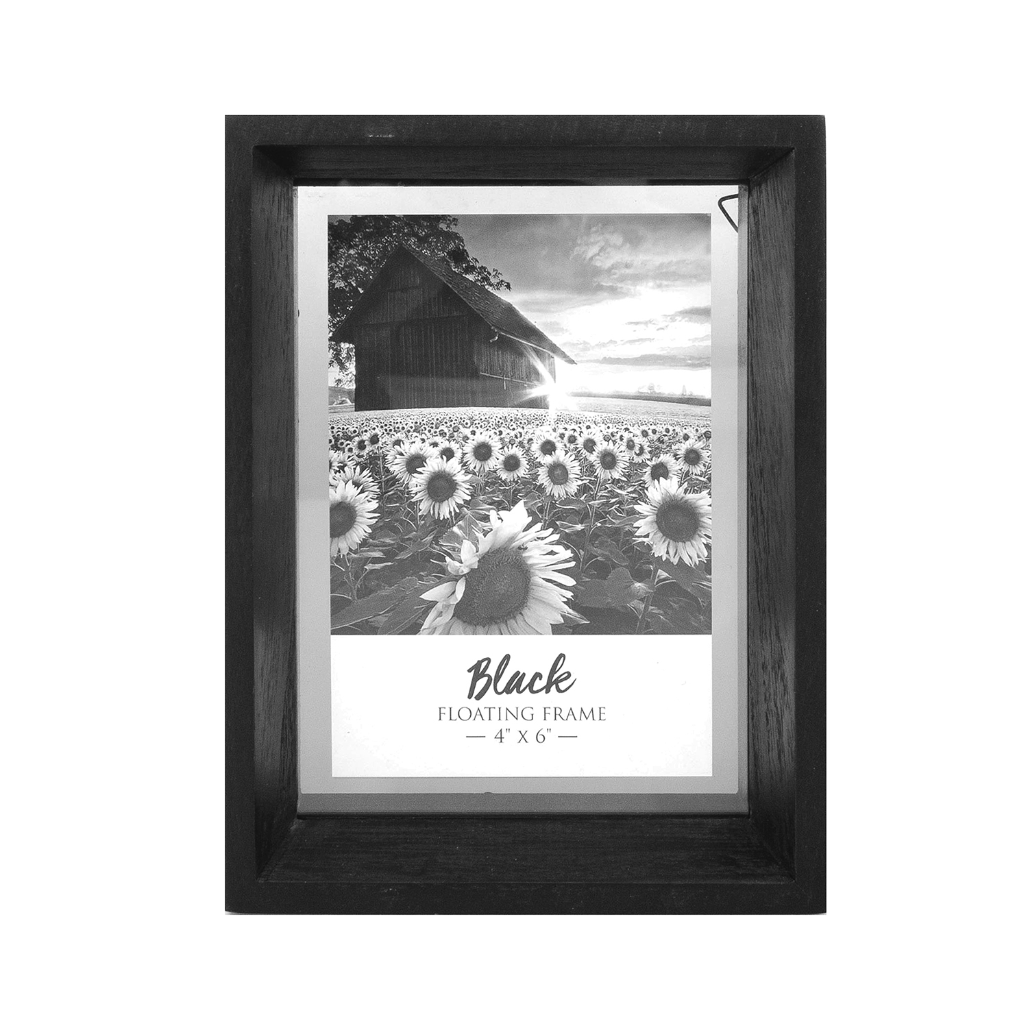 Floating Matt Frame 4" x 6" Black Home Store + More